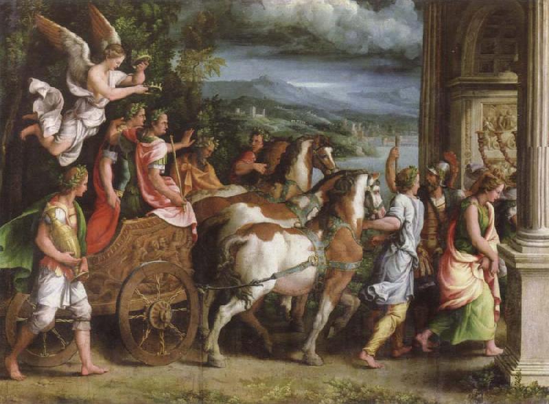 Giulio Romano triumph of titus and vespasia oil painting image